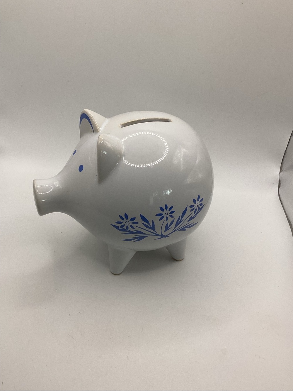 Vtg RARE Corning Ware Blue Cornflower piggy bank